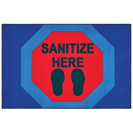 Carpets For Kids 4 x 6 ft. Rectangle Sanitize Here Stop Mat 49.32
